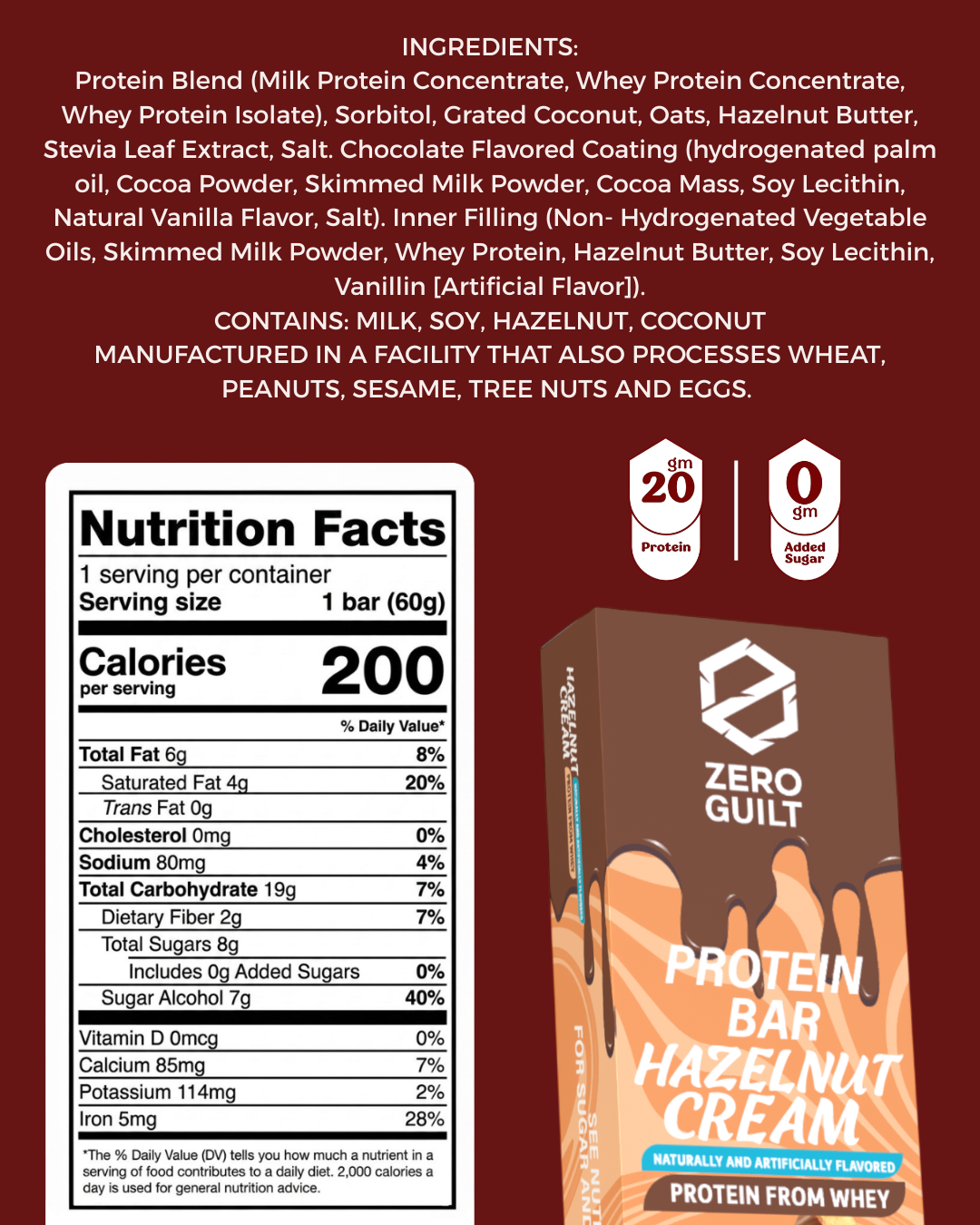 Hazelnut Cream 12-pack 20g Protein